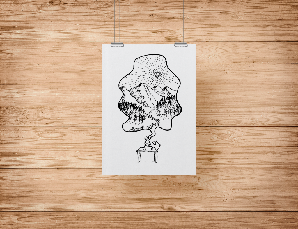 Jen Reddy I'd Rather Be Skiing Giclee Paper Print - Jen Reddy Ink