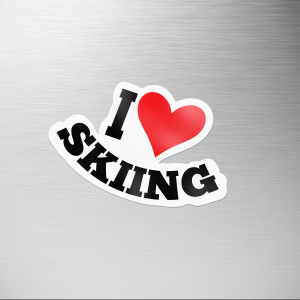 I Love Skiing Magnet