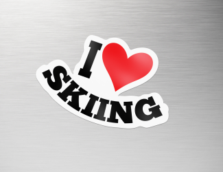 I Love Skiing Magnet