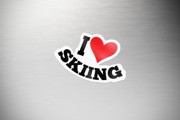 I Love Skiing Magnet - Image 2