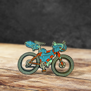 enamel bikepack pin