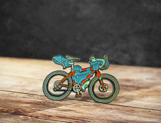 enamel bikepack pin