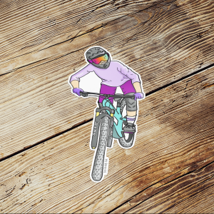 Shred Betty on a bike